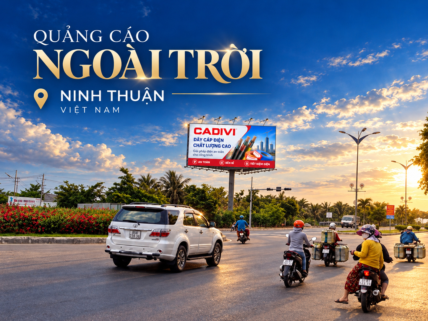 Hình ảnh pano vòng xoay Quốc lộ 1A Tháp Chàm