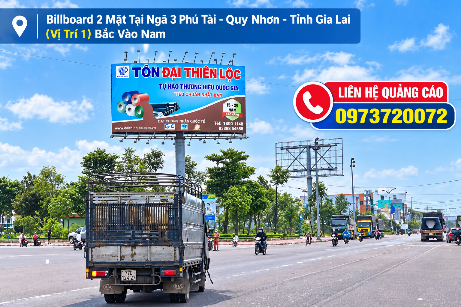 Billboard Ngã 3 Phú Tài - Vị trí 1