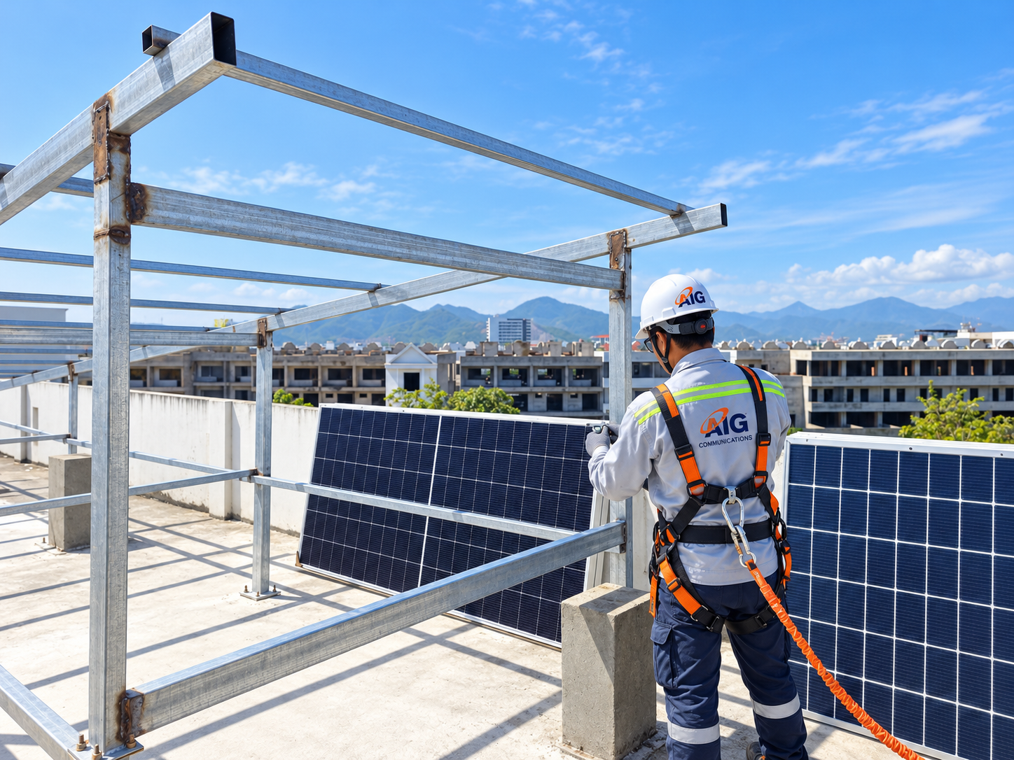 Hình ảnh khách hàng cung cấp minh họa cho các hạng mục giải pháp và thi công solar.