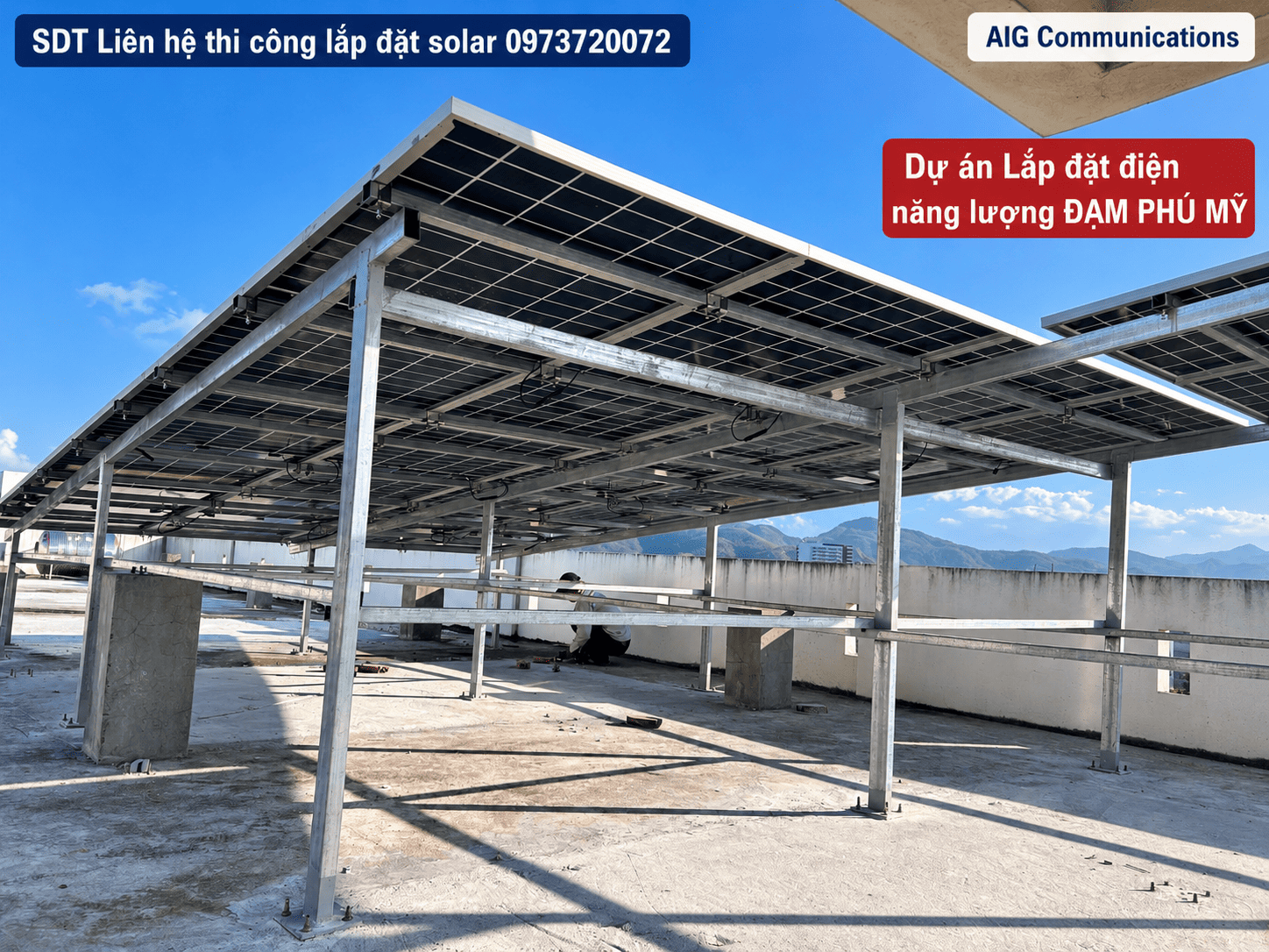 Tấm pin năng lượng mặt trời tại dự án