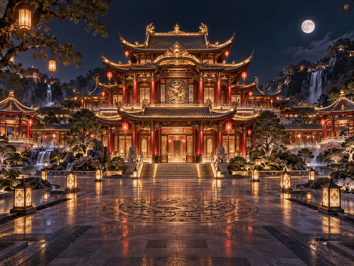 Hình ảnh minh họa cảnh quan kiến trúc về đêm trong tài liệu AIG Landscape