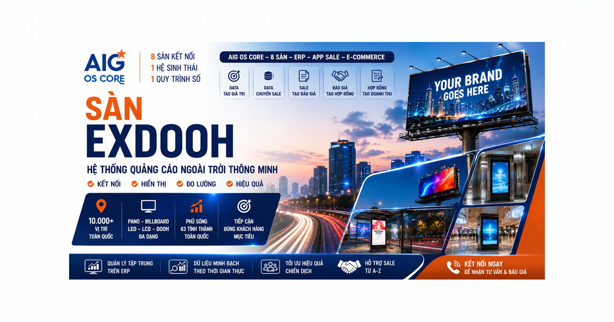 Minh họa hệ thống quảng cáo ngoài trời thông minh EXDOOH