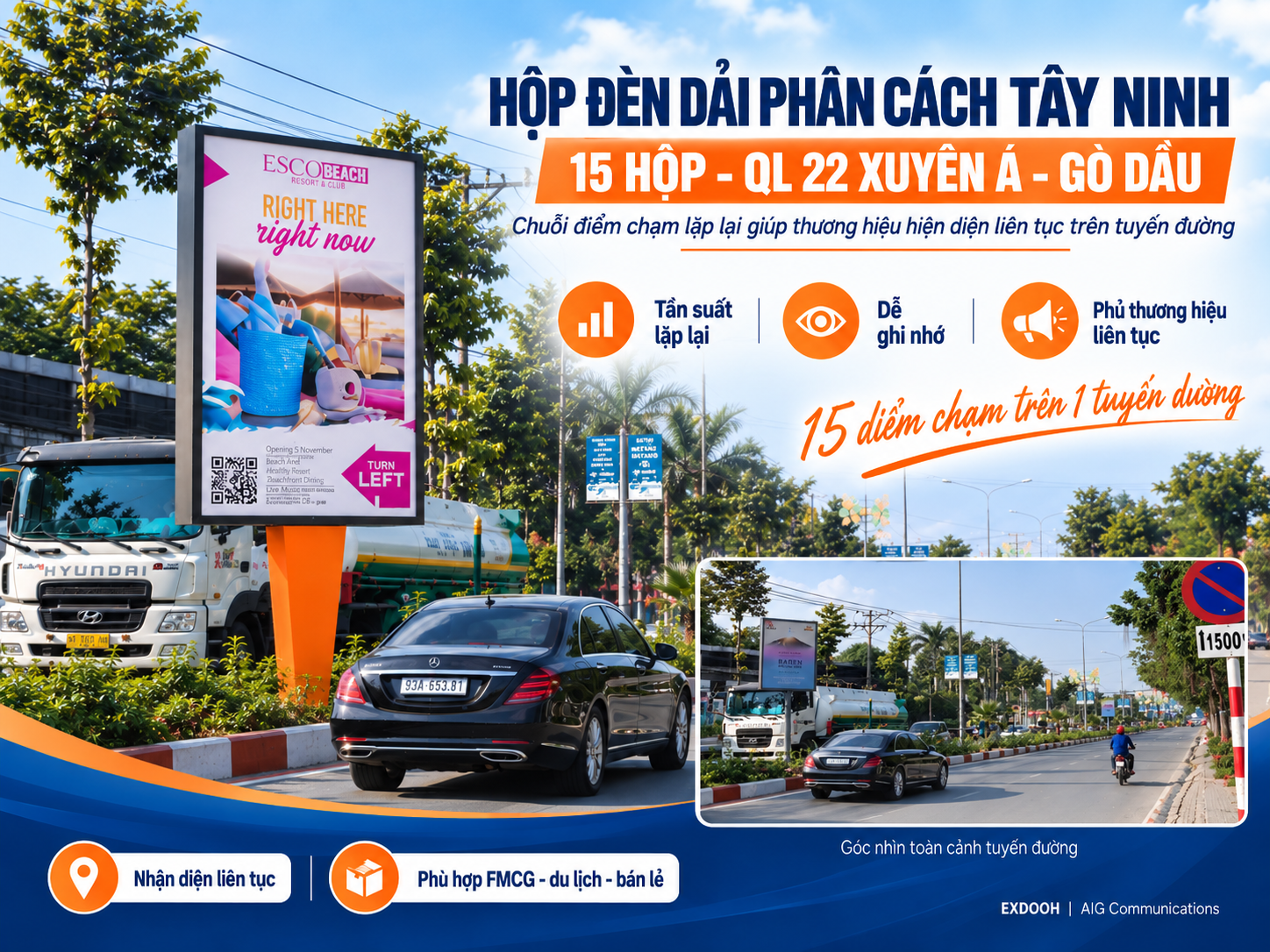 03 vị trí OOH/DOOH nổi bật - 15 hộp đèn Tây Ninh