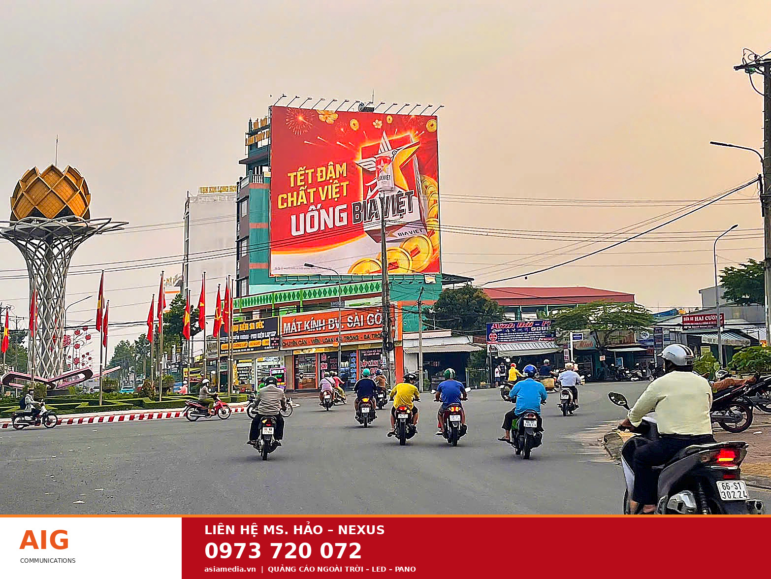 Hình ảnh sản phẩm quảng cáo ngoài trời AIG Communications – minh họa cho nội dung bài viết