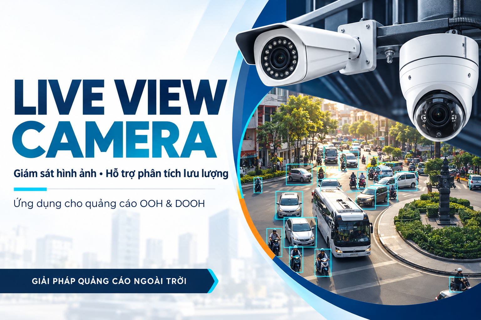 Minh họa Live View Camera: quan sát hiện trường và hỗ trợ phân tích lưu lượng tại vị trí có hạ tầng phù hợp.