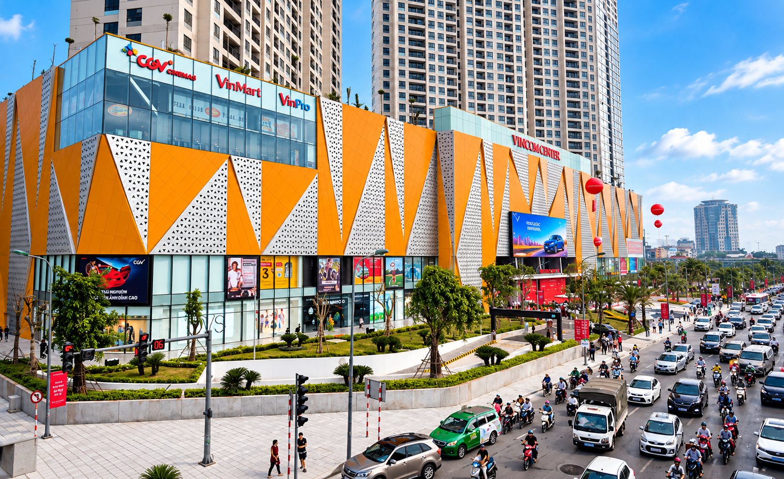 Các bề mặt hiển thị trong một tổ hợp thương mại cần duy trì sự thống nhất về nhận diện.