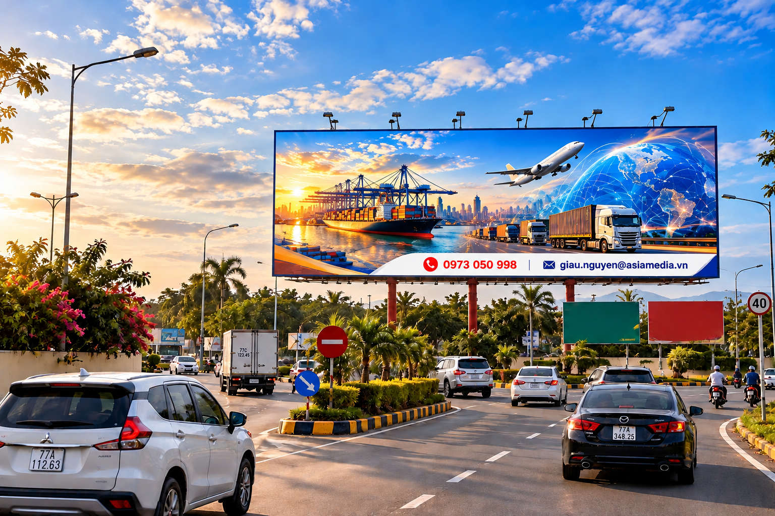 Pano trong bối cảnh giao thông sân bay: ưu tiên hình ảnh chủ đạo và thông điệp dễ tiếp nhận.