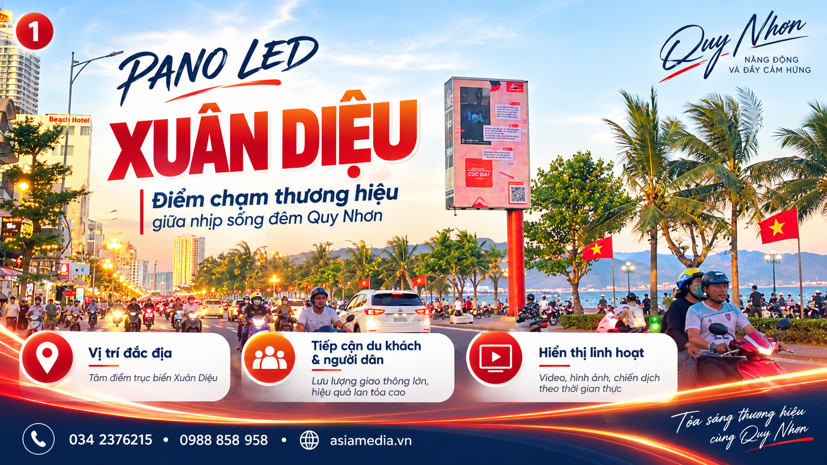22 hộp đèn Xuân Diệu - vị trí OOH nổi bật tại Quy Nhơn