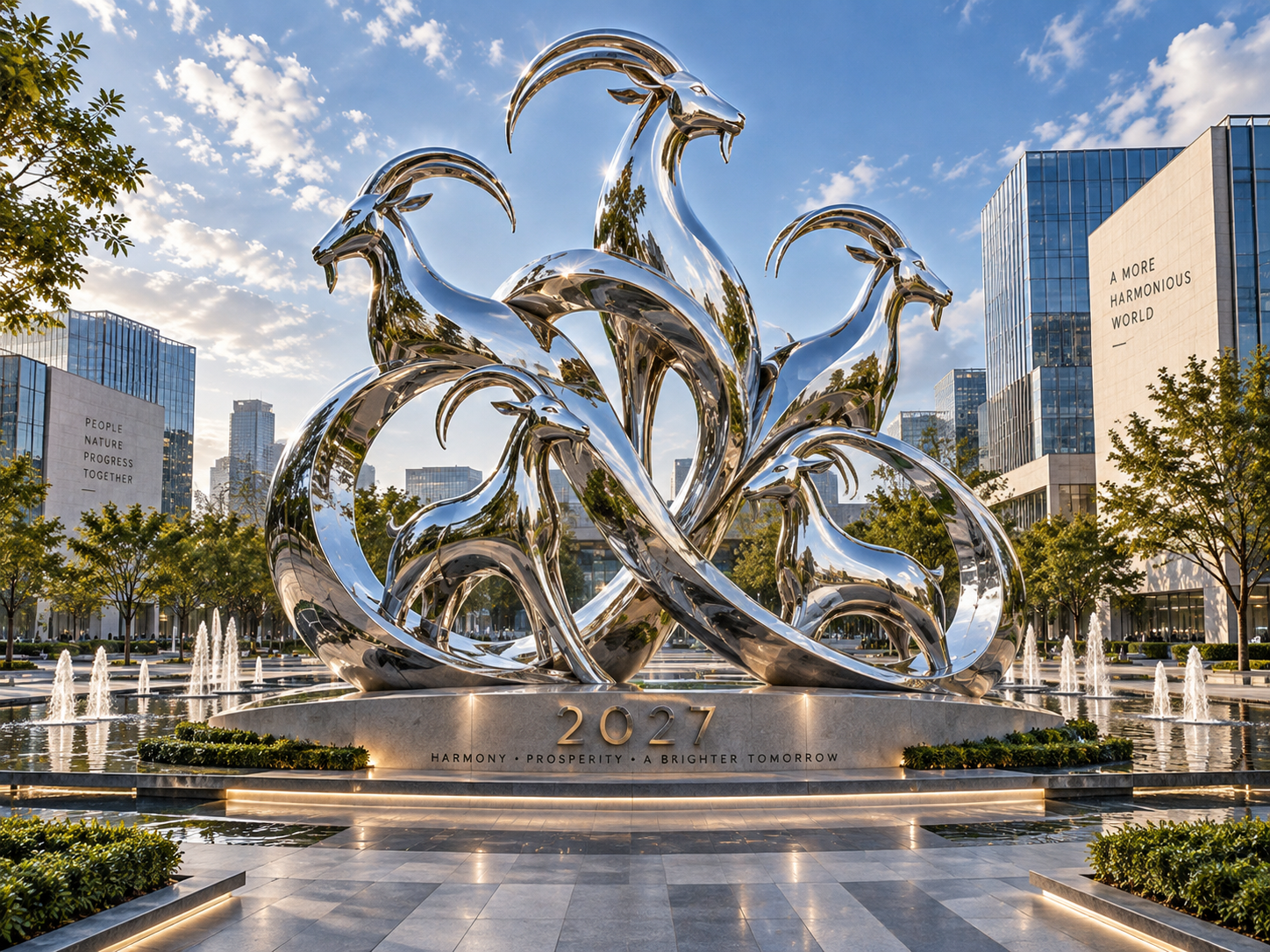 Concept tượng Landmark inox gương nghệ thuật ngoài trời