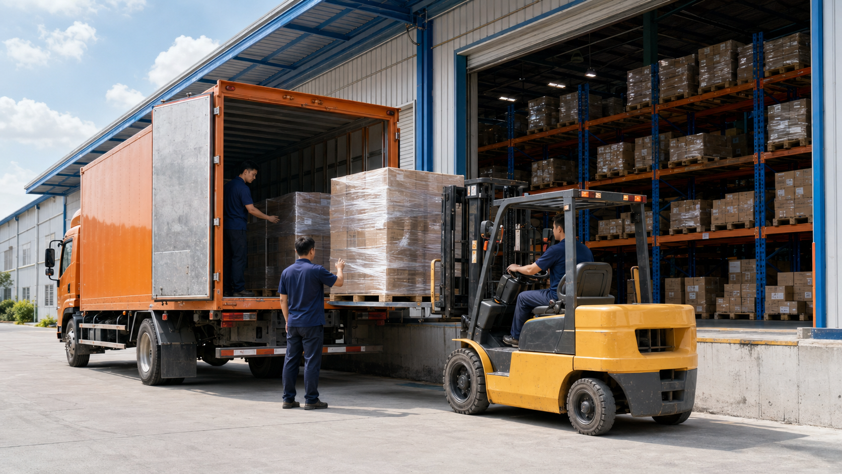 Vận chuyển hàng nhập khẩu hoàn tất bằng dịch vụ giao hàng về kho
