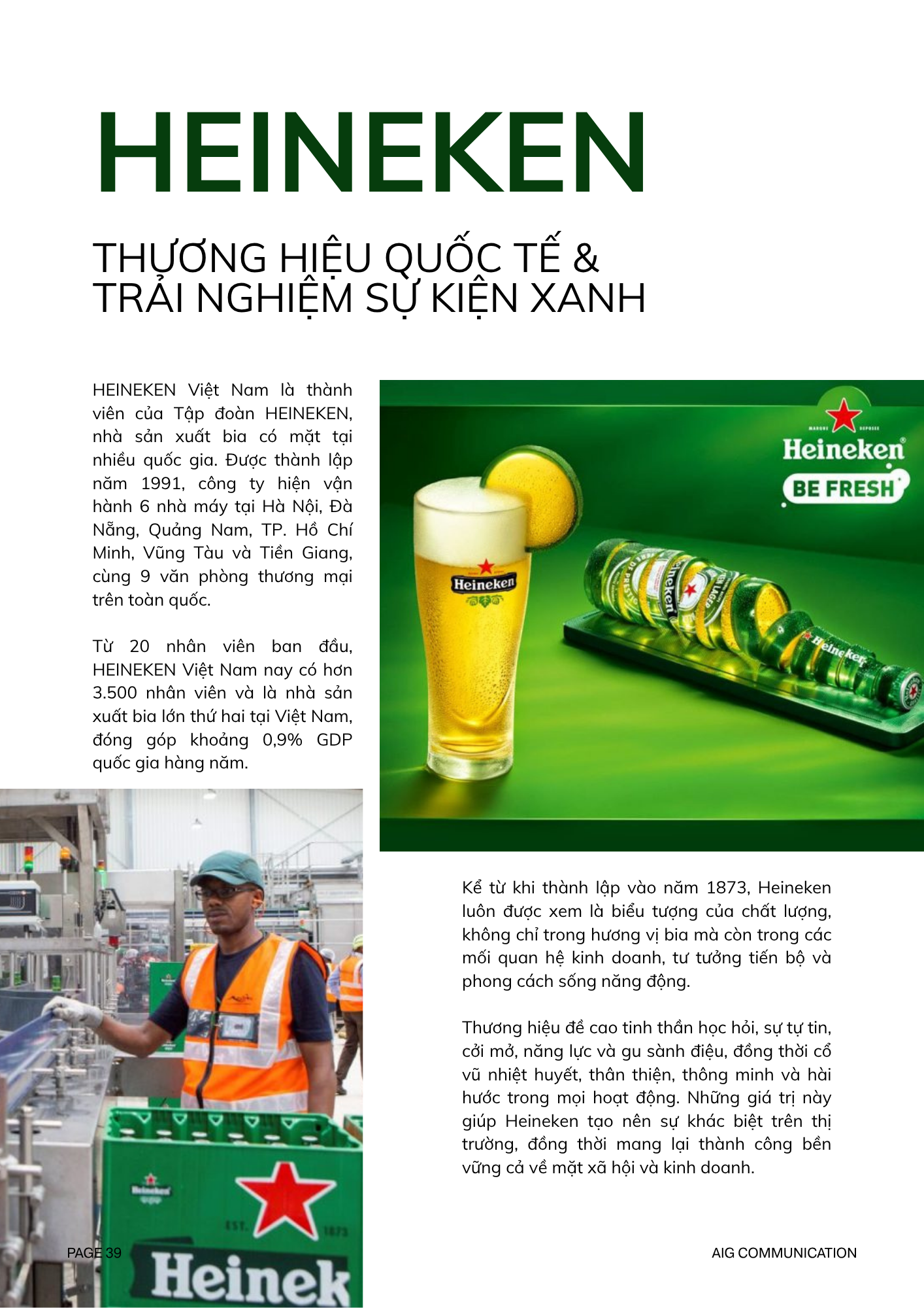 Mẫu trang tạp chí AIG Communications - HEINEKEN trang 01