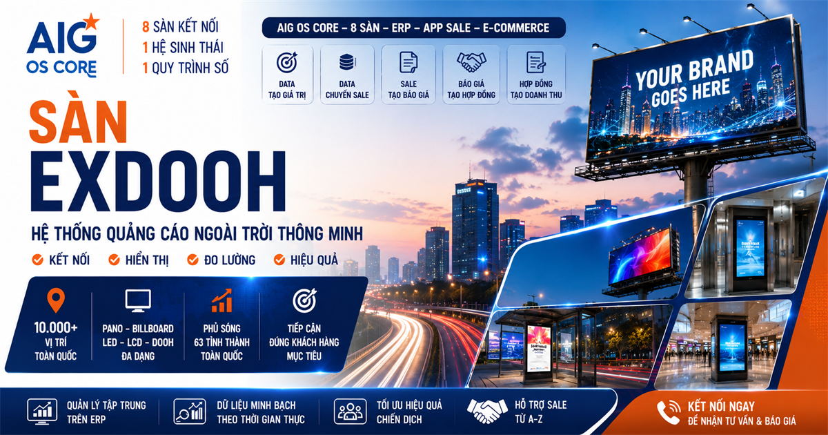 Hình minh họa quảng cáo ngoài trời EXDOOH