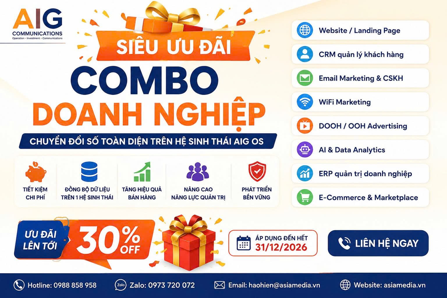 Siêu ưu đãi Combo Doanh nghiệp