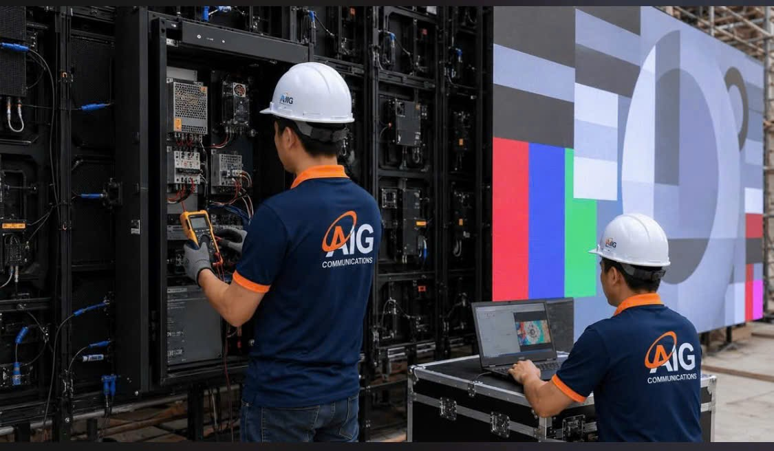 Thi công và kiểm tra màn hình LED AIG