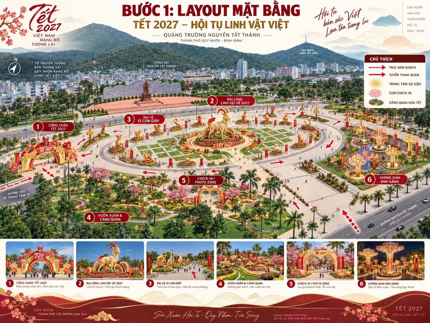 Layout mặt bằng Tết 2027 – Quy Nhơn