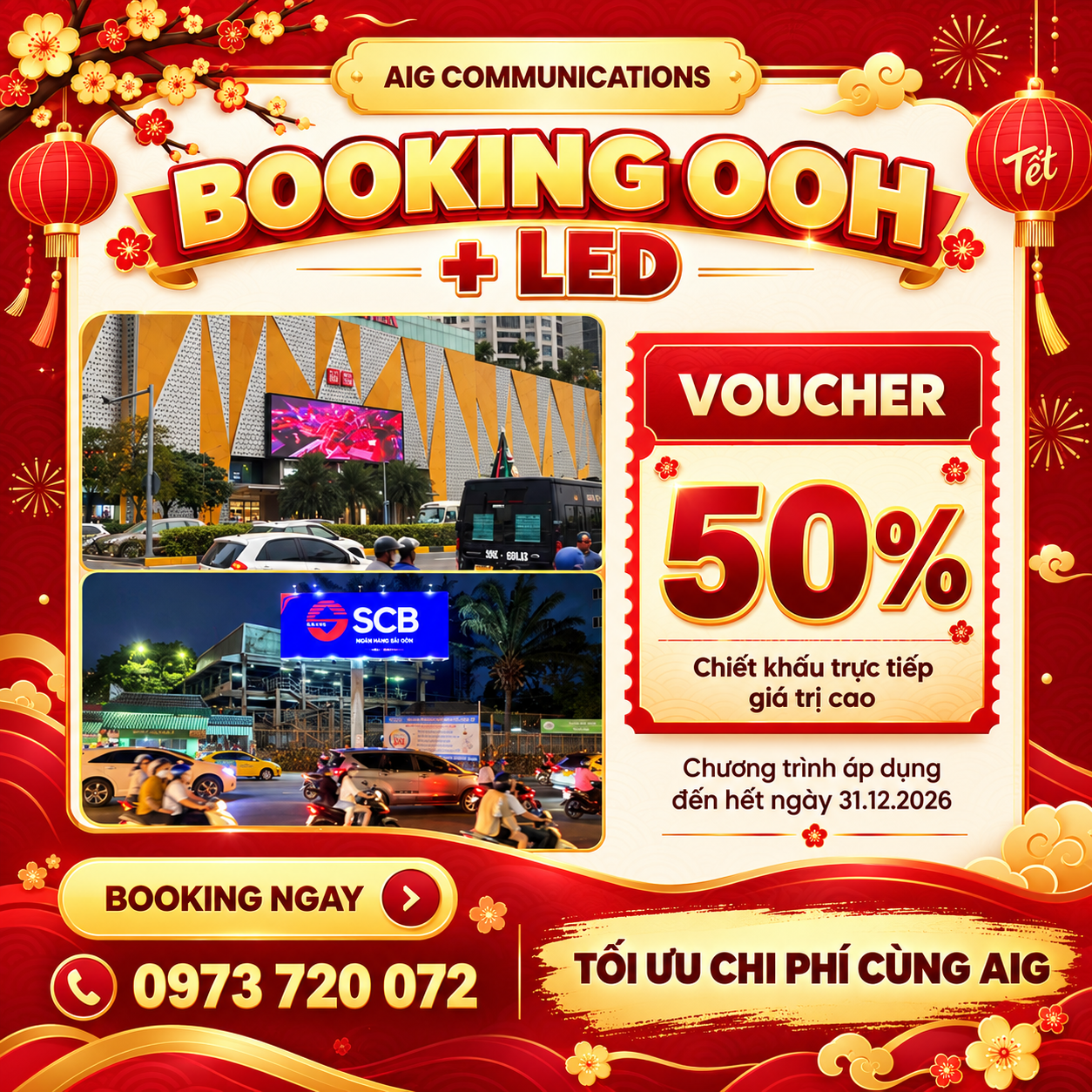 Gói Combo LED + OOH cuối năm tại AIG Communications