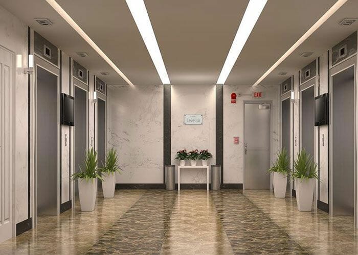 Hình 2 – Thang máy cho chung cư cao tầng: tổ chức lưu lượng di chuyển trong tòa nhà.