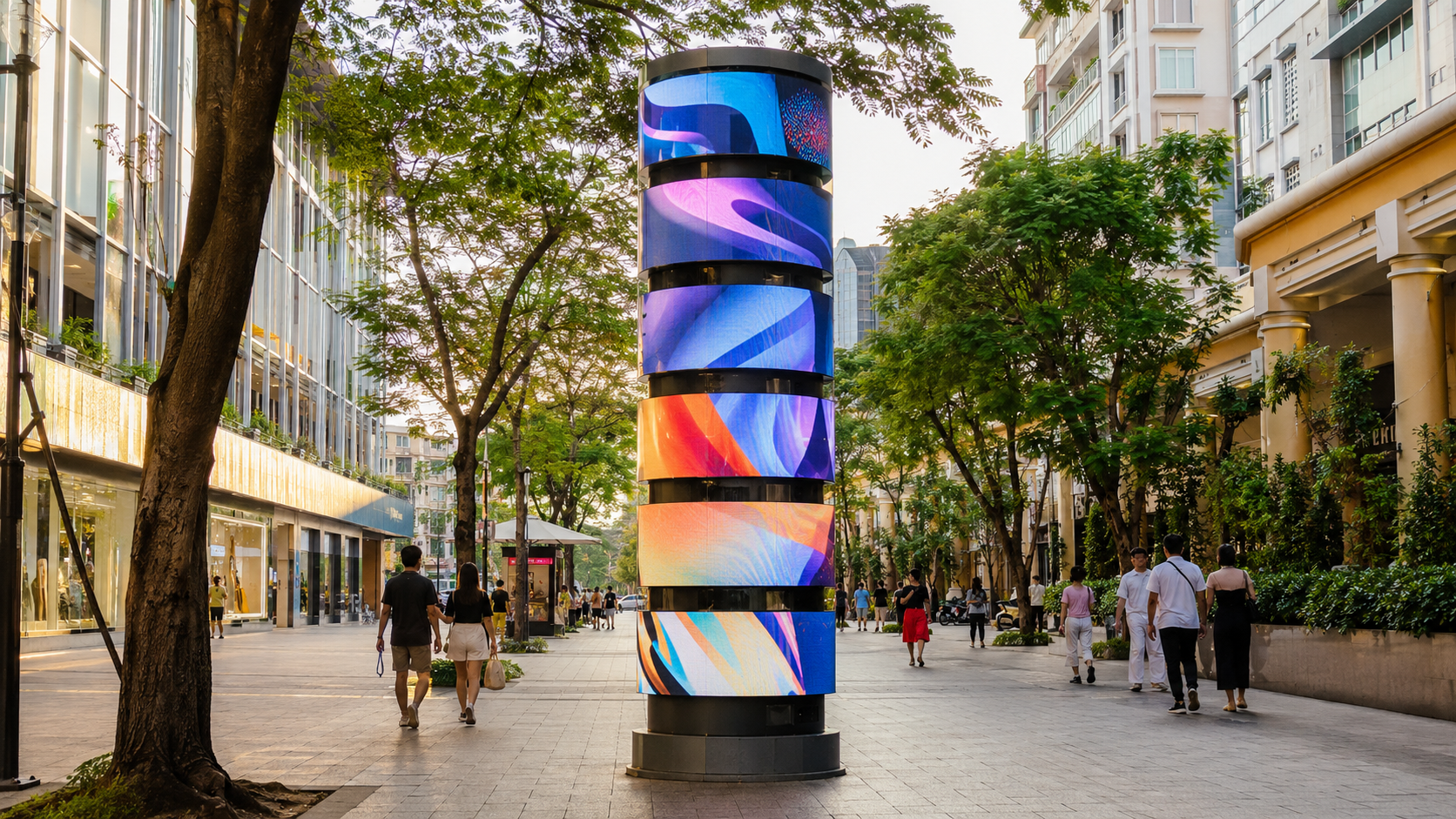 Giải pháp trụ LED xoay thông minh
